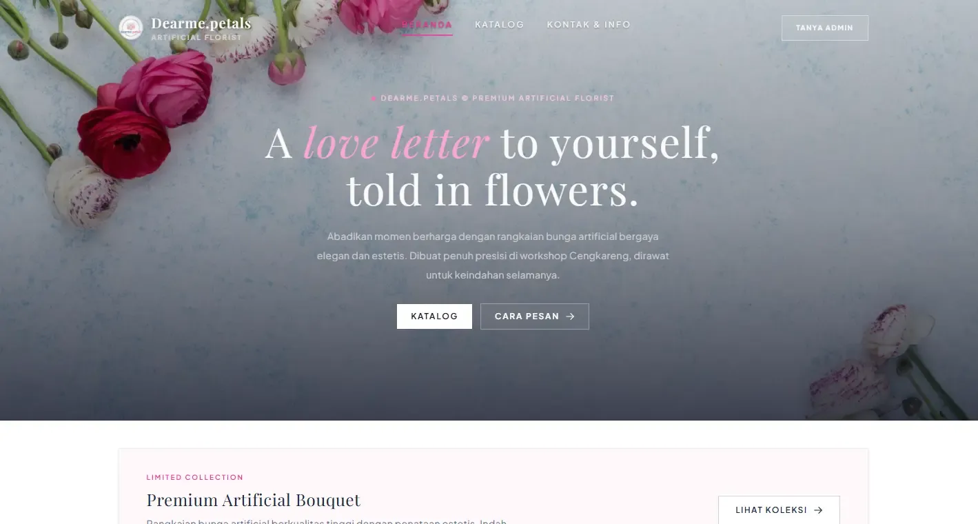 Dearme Petals Desktop Preview