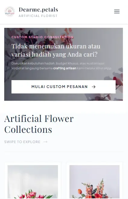 Dearme Petals Mobile Preview